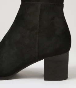 Cheap Midas Shoes Settin Black Suede Stretch Microsuede Knee High Boots