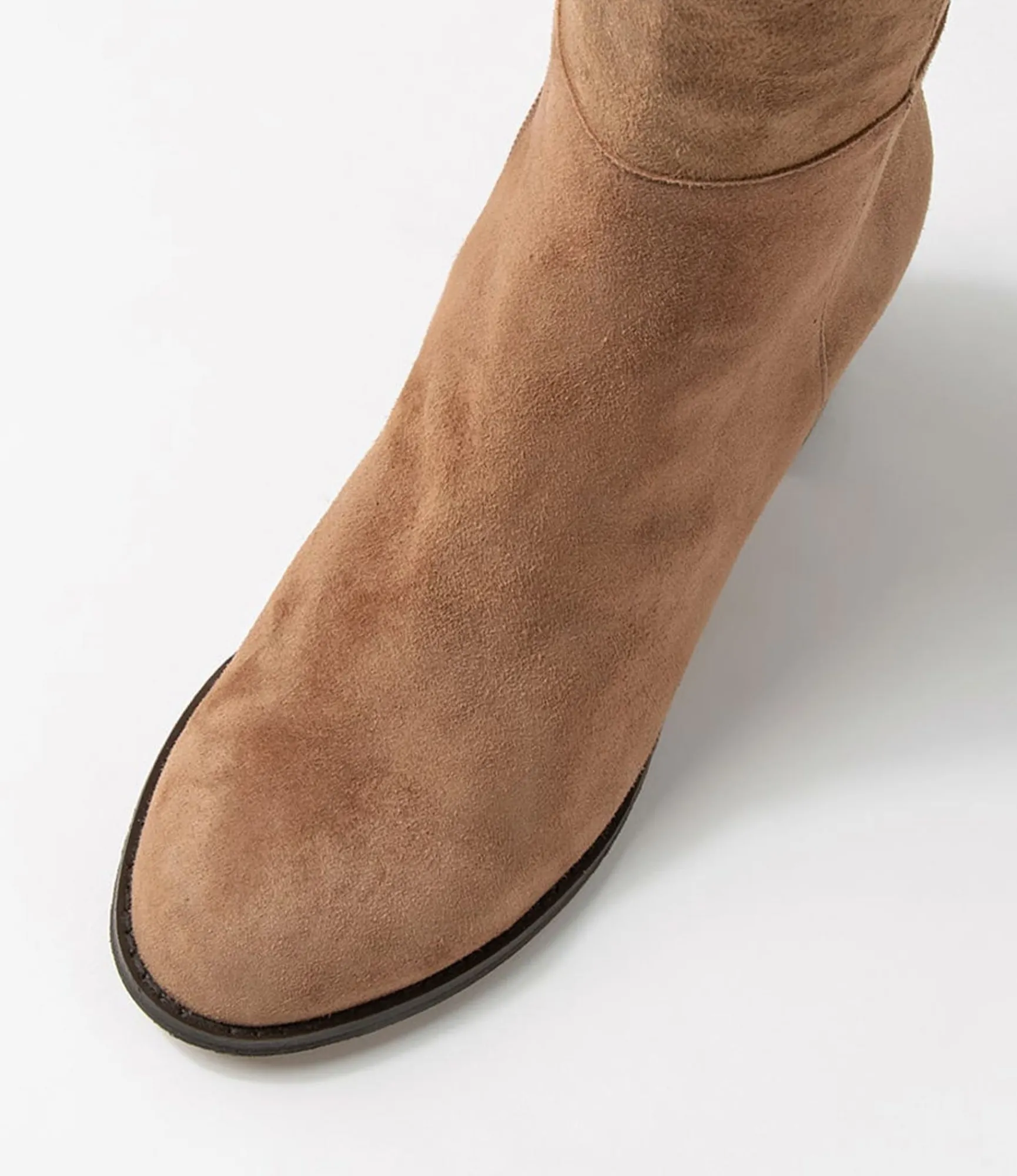 Hot Midas Shoes Settin Choc Suede Stretch Microsuede Knee High Boots