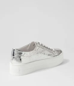 Best Sale Midas Shoes Shelby Silver White Croc Leather Sneakers
