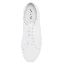 Fashion Midas Shoes Shelby White Patent Leather Sneakers Ws