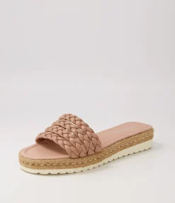 Outlet Midas Shoes Shelles Warm Rose Leather Slides