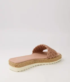 Outlet Midas Shoes Shelles Warm Rose Leather Slides