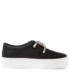 Clearance Midas Shoes Shells Black Leather Sneakers Ws
