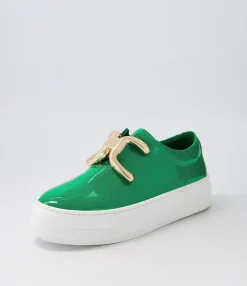 Cheap Midas Shoes Shells Emerald White Patent Leather Sneakers