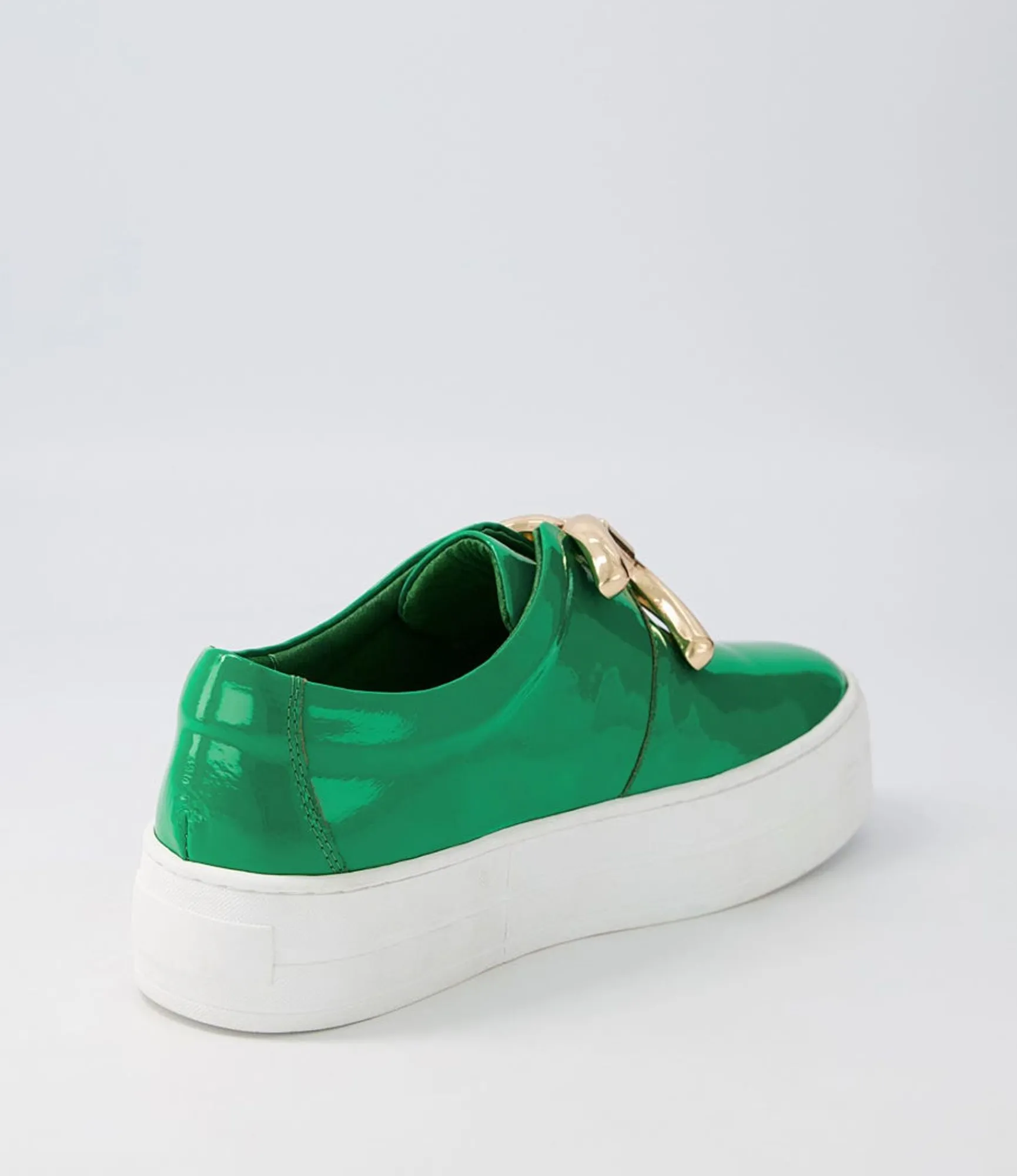 Cheap Midas Shoes Shells Emerald White Patent Leather Sneakers