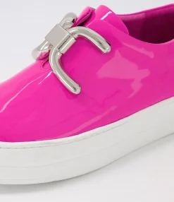 Shop Midas Shoes Shells Hot Pink White Patent Leather Sneakers