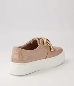 Best Sale Midas Shoes Shells Latte Patent Leather Sneakers Ws