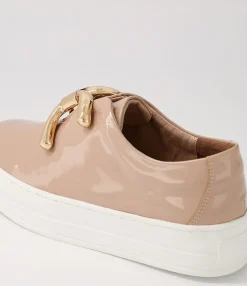 Best Sale Midas Shoes Shells Latte Patent Leather Sneakers Ws