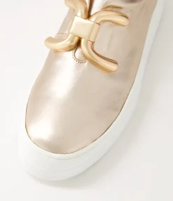 Sale Midas Shoes Shells Pale Rose Gold White Leather Sneakers