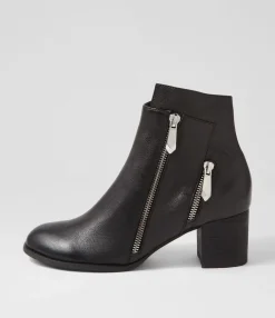 Sale Midas Shoes Silas Black Leather Ankle Boots
