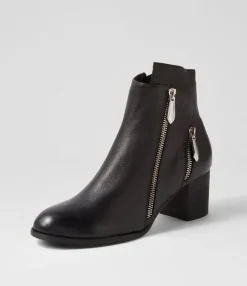 Sale Midas Shoes Silas Black Leather Ankle Boots