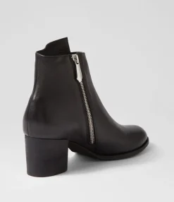 Sale Midas Shoes Silas Black Leather Ankle Boots