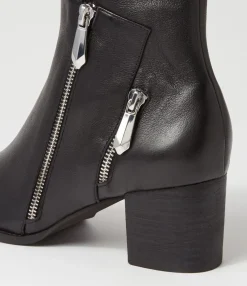 Sale Midas Shoes Silas Black Leather Ankle Boots