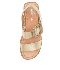Online Midas Shoes Silo Pale Gold Leather
