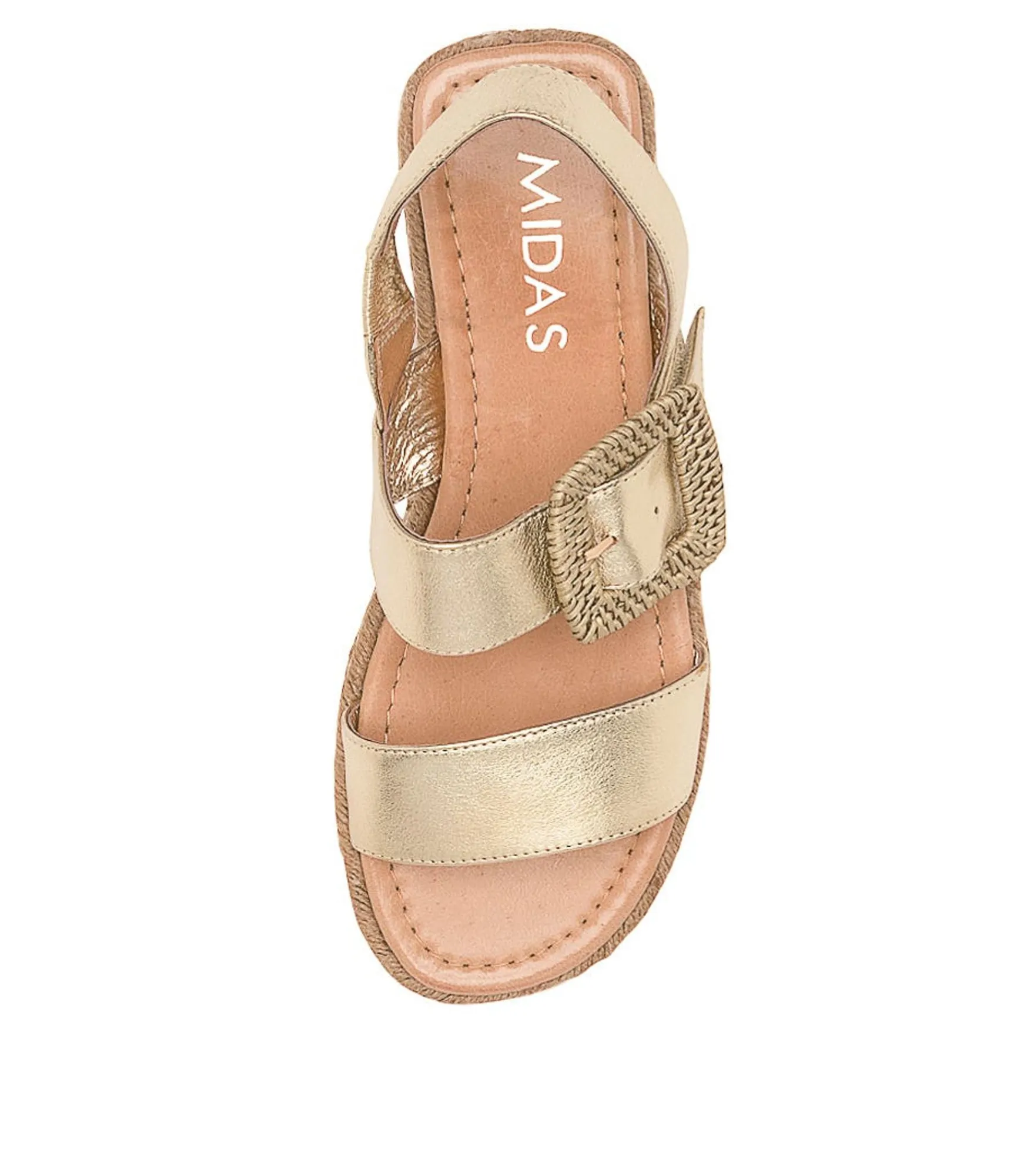 Online Midas Shoes Silo Pale Gold Leather