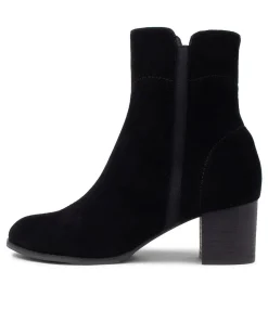 Clearance Midas Shoes Sinner Black Suede Ankle Boots Bh