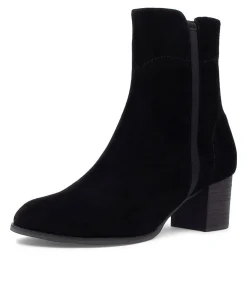 Clearance Midas Shoes Sinner Black Suede Ankle Boots Bh