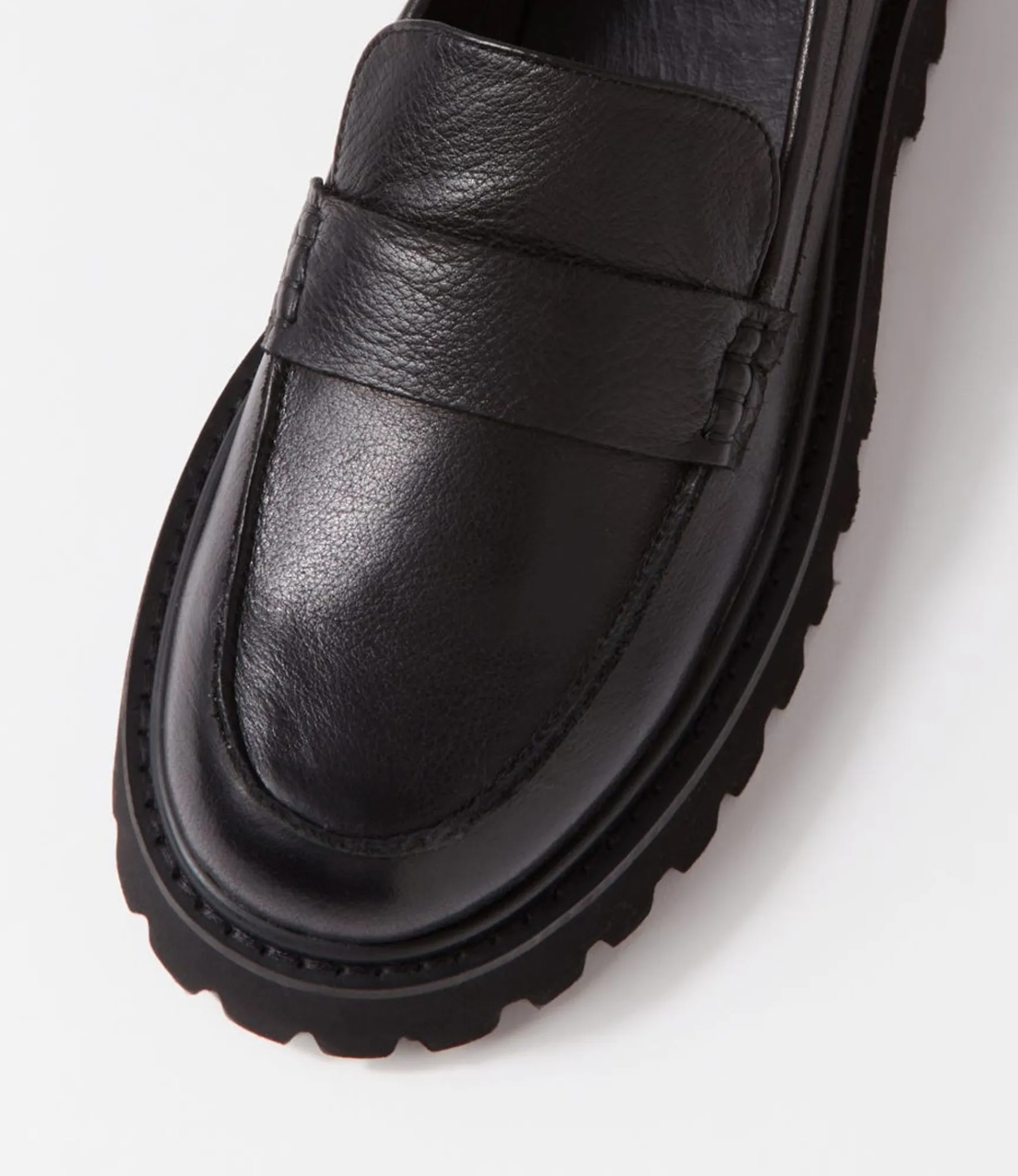 Hot Midas Shoes Siola Black Leather Loafers