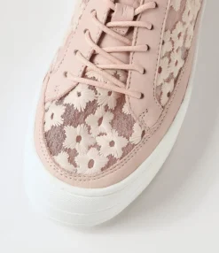 Outlet Midas Shoes Sirena Dusty Pink Leather Flower Sneakers