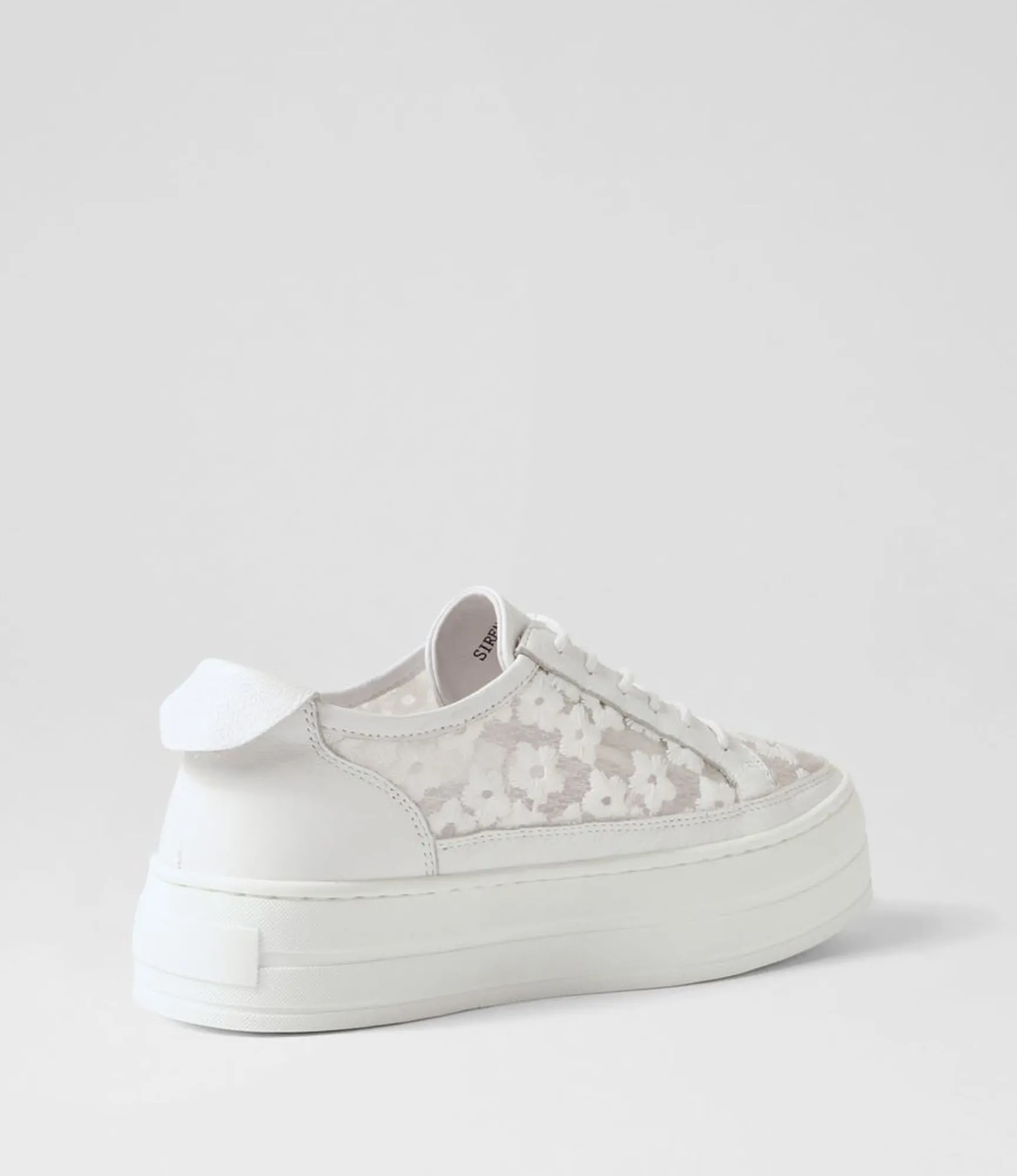 Cheap Midas Shoes Sirena White Leather Flower Sneakers