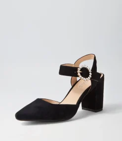 Cheap Midas Shoes Sisly Black Suede Heels
