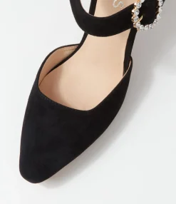 Cheap Midas Shoes Sisly Black Suede Heels