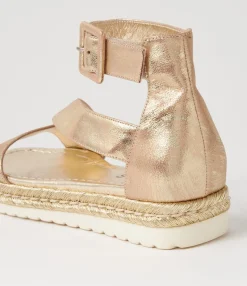 Best Midas Shoes Sissle Old Gold Scratch Leather Sandals