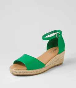 Shop Midas Shoes Skippy Emerald Natural Rope Leather Espadrilles