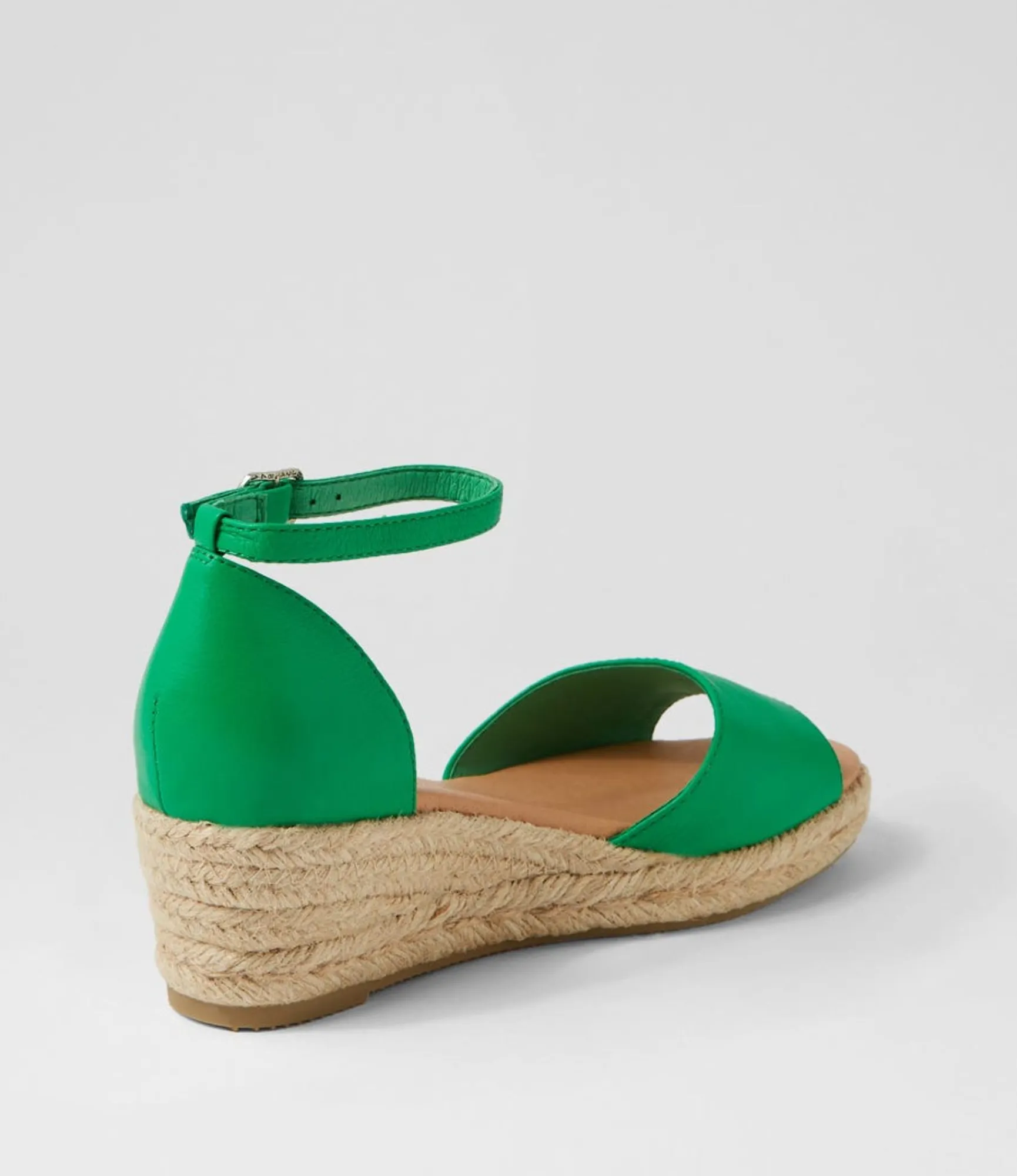 Shop Midas Shoes Skippy Emerald Natural Rope Leather Espadrilles