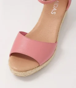 Best Sale Midas Shoes Skippy Pretty Pink Nat Rope Leather Sandals