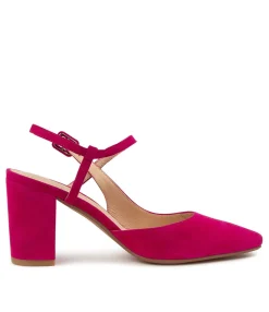Best Midas Shoes Skye Fuchsia Suede Heels