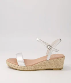 New Midas Shoes Sofi Silver Natural Rope Leather Sandals
