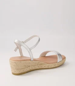 New Midas Shoes Sofi Silver Natural Rope Leather Sandals