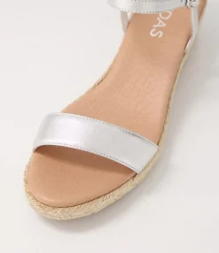 New Midas Shoes Sofi Silver Natural Rope Leather Sandals