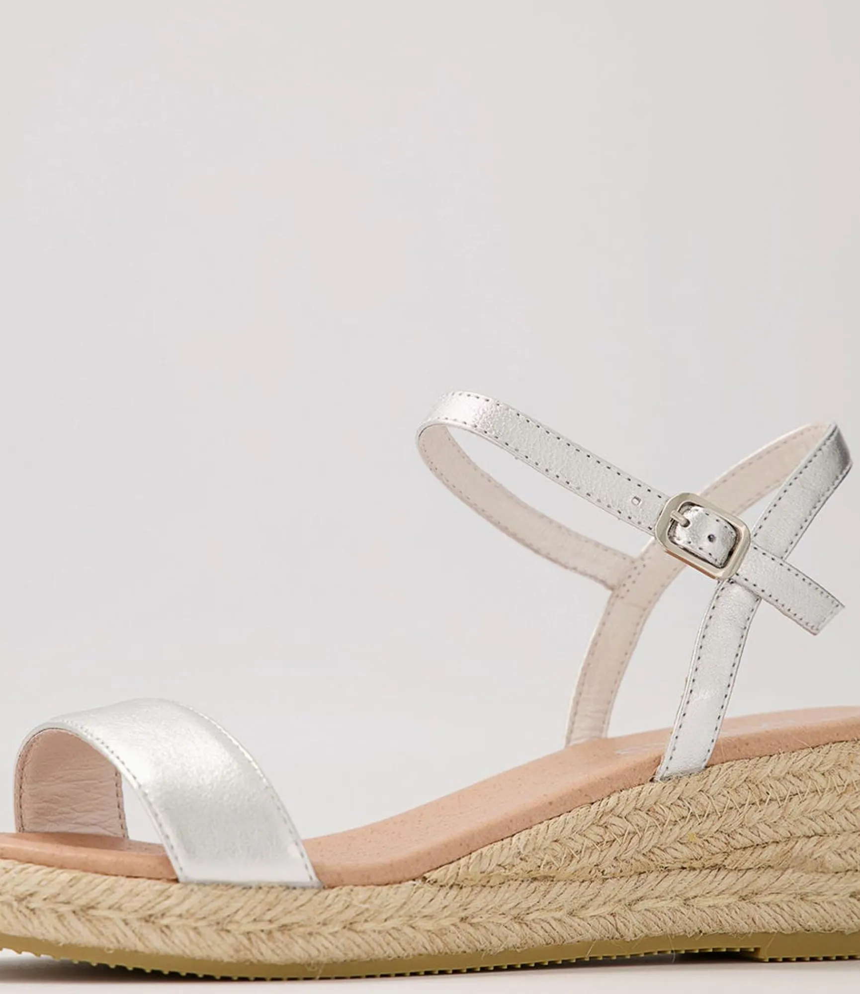 New Midas Shoes Sofi Silver Natural Rope Leather Sandals