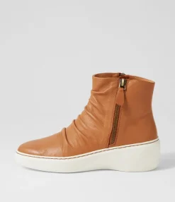 Flash Sale Midas Shoes Soul Dark Tan White Leather Ankle Boots
