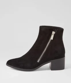 Sale Midas Shoes Spana Black Suede Ankle Boots
