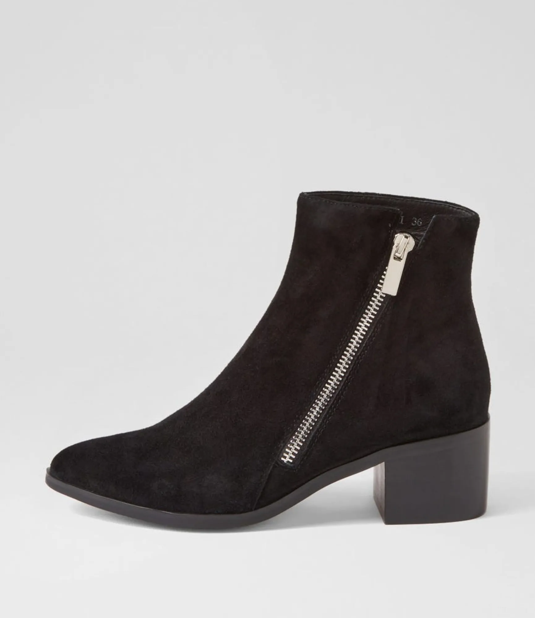 Sale Midas Shoes Spana Black Suede Ankle Boots