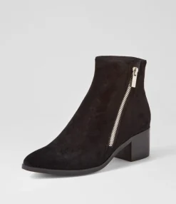 Sale Midas Shoes Spana Black Suede Ankle Boots