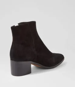 Sale Midas Shoes Spana Black Suede Ankle Boots