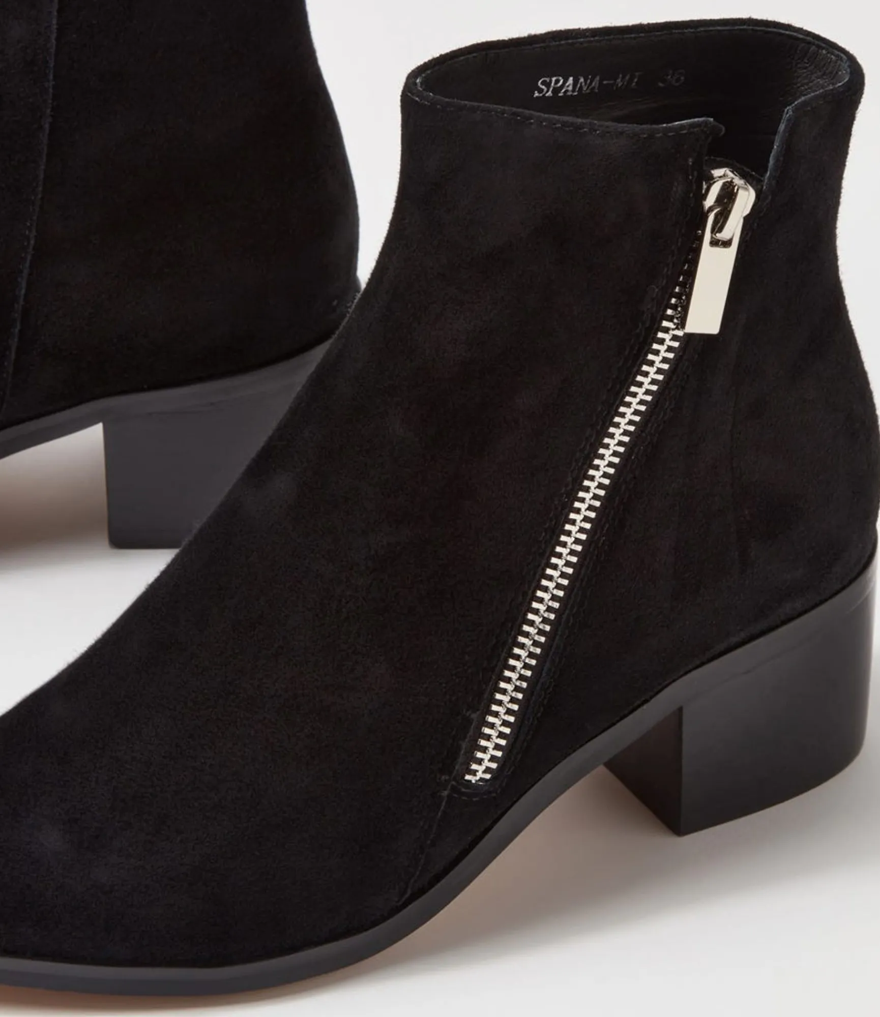 Sale Midas Shoes Spana Black Suede Ankle Boots