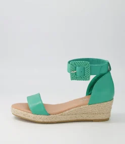 Hot Midas Shoes Sprung Light Emerald Rope Leather Espadrilles