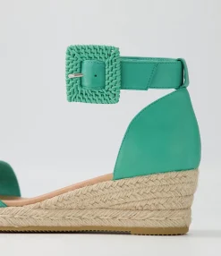Hot Midas Shoes Sprung Light Emerald Rope Leather Espadrilles