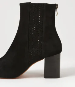 Online Midas Shoes Stalla Black Suede Ankle Boots