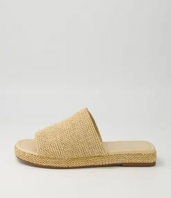 Discount Midas Shoes Stance Caramel Woven Syn Raffia Slides