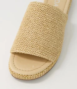 Discount Midas Shoes Stance Caramel Woven Syn Raffia Slides