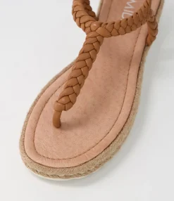 New Midas Shoes Stanford Dark Tan Leather Sandals