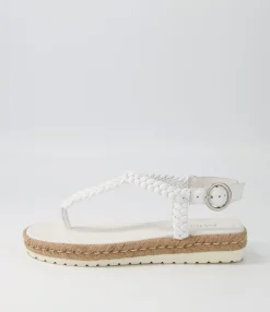 Outlet Midas Shoes Stanford White Leather Sandals
