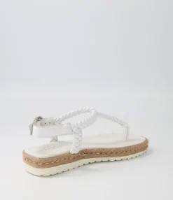 Outlet Midas Shoes Stanford White Leather Sandals