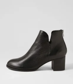 Clearance Midas Shoes Sutton Black Leather Ankle Boots